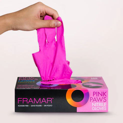 Pink Paws Nitrile Gloves Large - 100pc